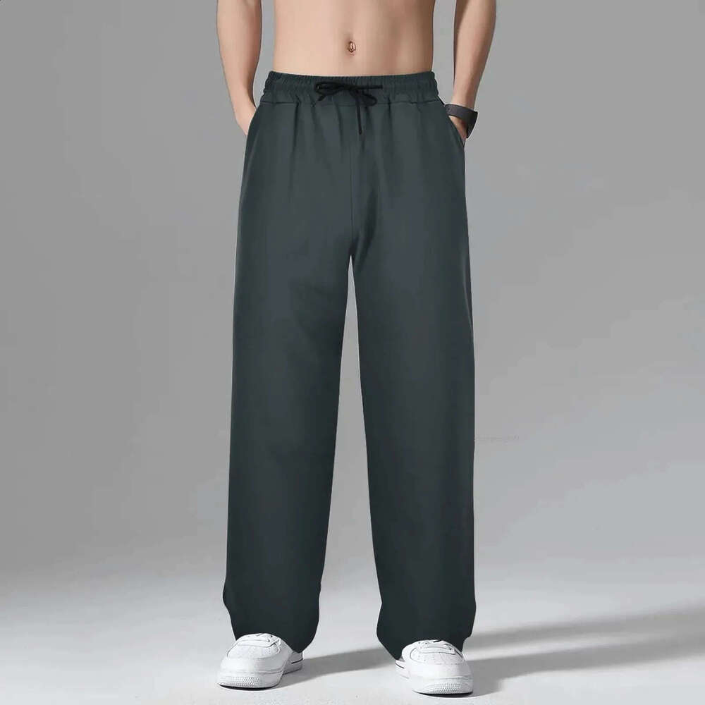 Spring Wide Leg Sweatpants Baggy Men Korean Fashion Loose Straight Wide Leg Pants Male Harajuku Black Pants Streetwear 240820