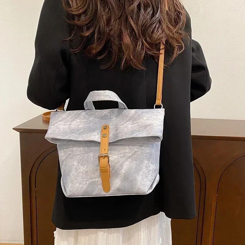 Totes Fashionable Versatile Shoulder Bags Solid Color Denim For Women Brand Casual Artistic Sweet Retro Bolsa zhanyishengli
