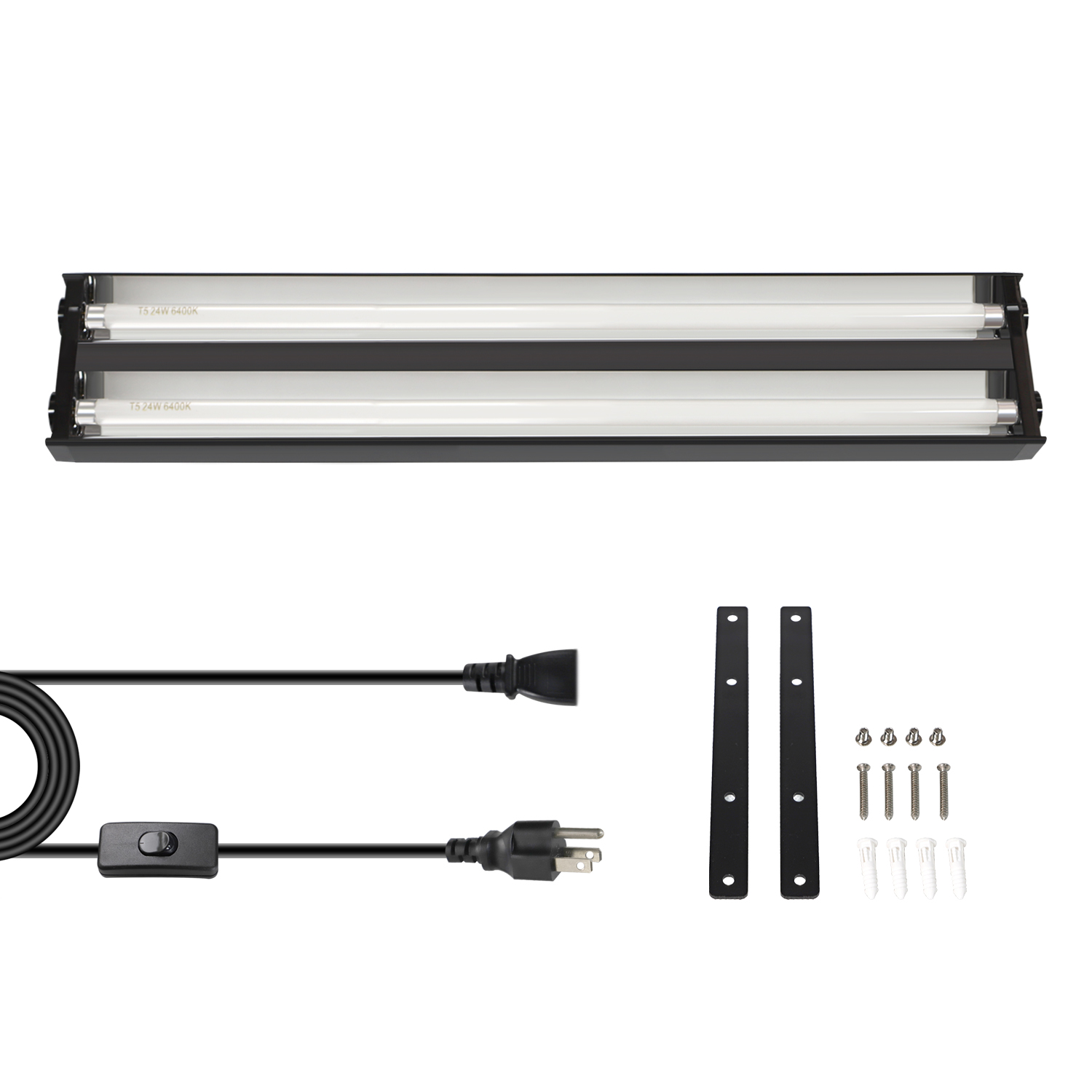 US EU 24W 48W 80W 100W Reptile Dual Lamp Fluorescent fixture T5 Reptile Lights for Reptile Glass Terrarium