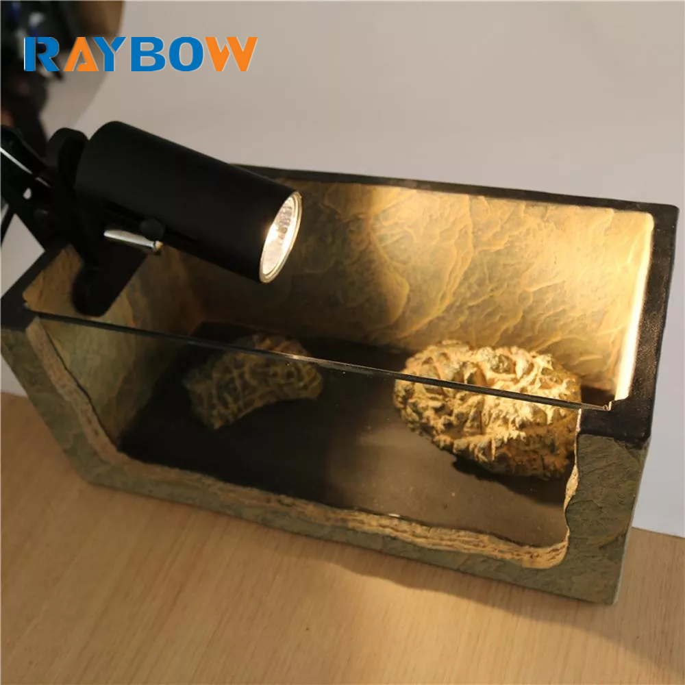 Reptile Lamp Stand UVA UVB Lamp Fixture Lizard Tortoise Heating Light Holder with Clamp for Turtle Habitat Fish Tank
