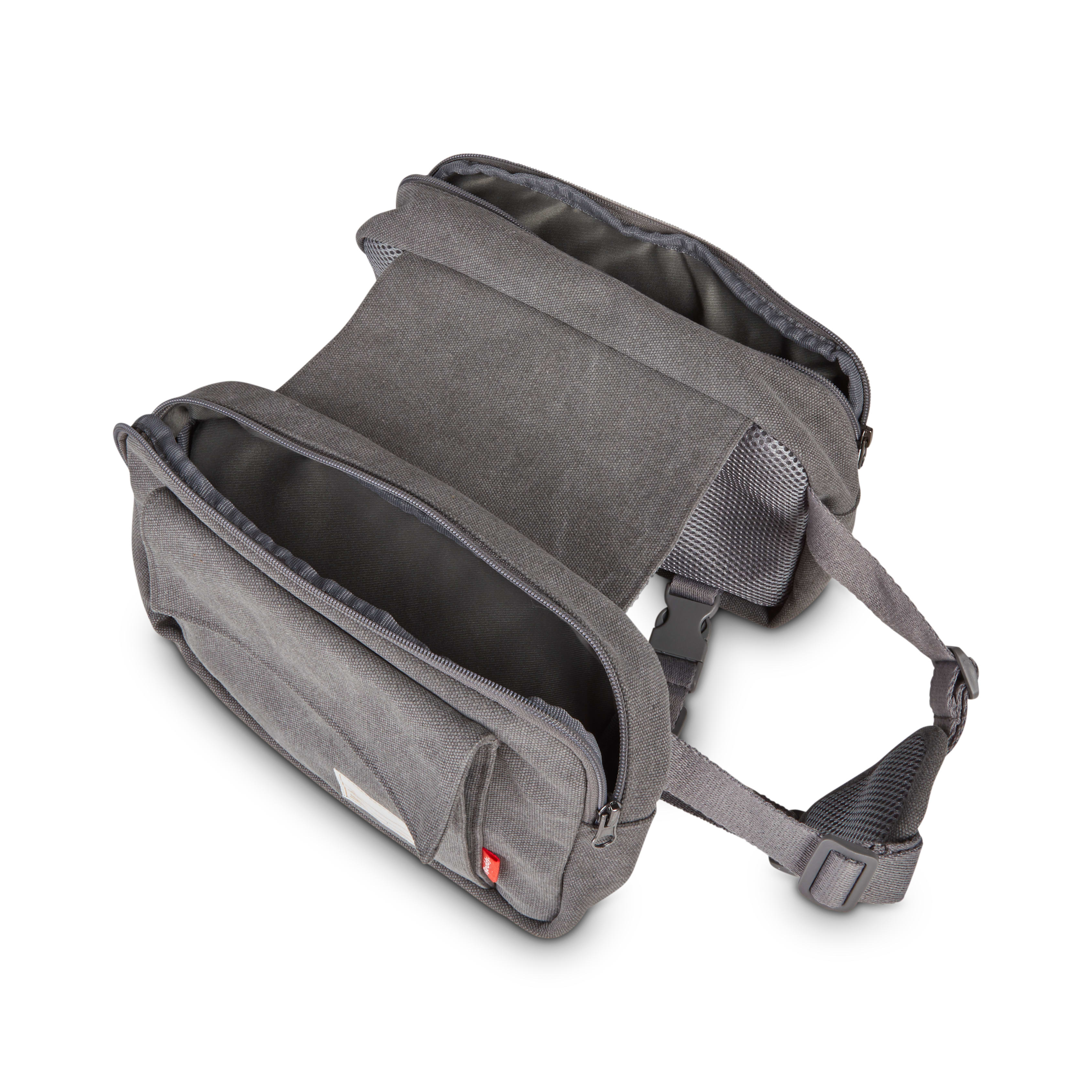 Reddy Grey Washed Canvas Dog Saddle Bag, Medium
