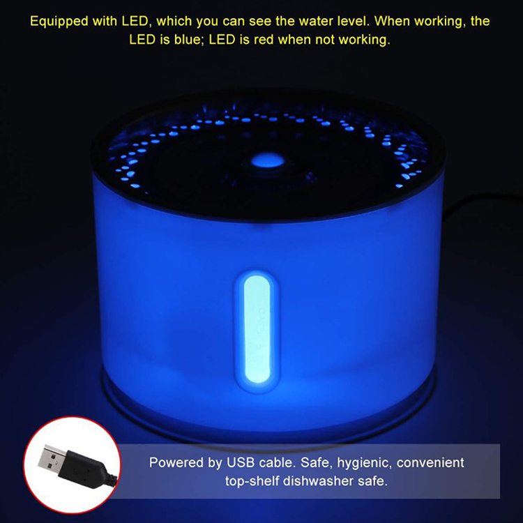 Customized LED Automatic Pet Water Feeder Low Noise Smart Dog Cat Water Fountain