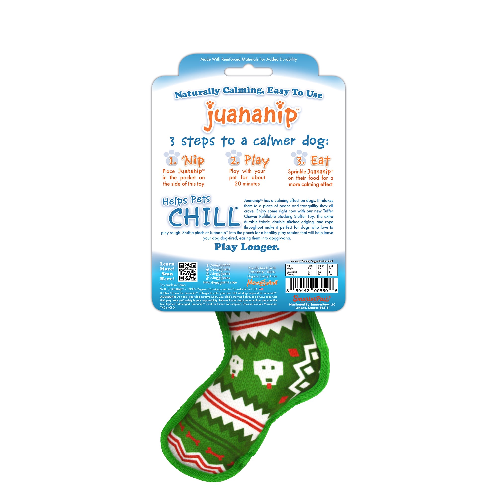 Doggijuana Tuffer Chewer Mini Refillable Stocking Stuffer Dog Toy, Small