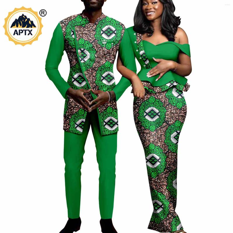 Casual Dresses African For Women Matching Couple Outfits Men Jackets Coats And Pants Sets Dashiki Suits Outwear Wedding