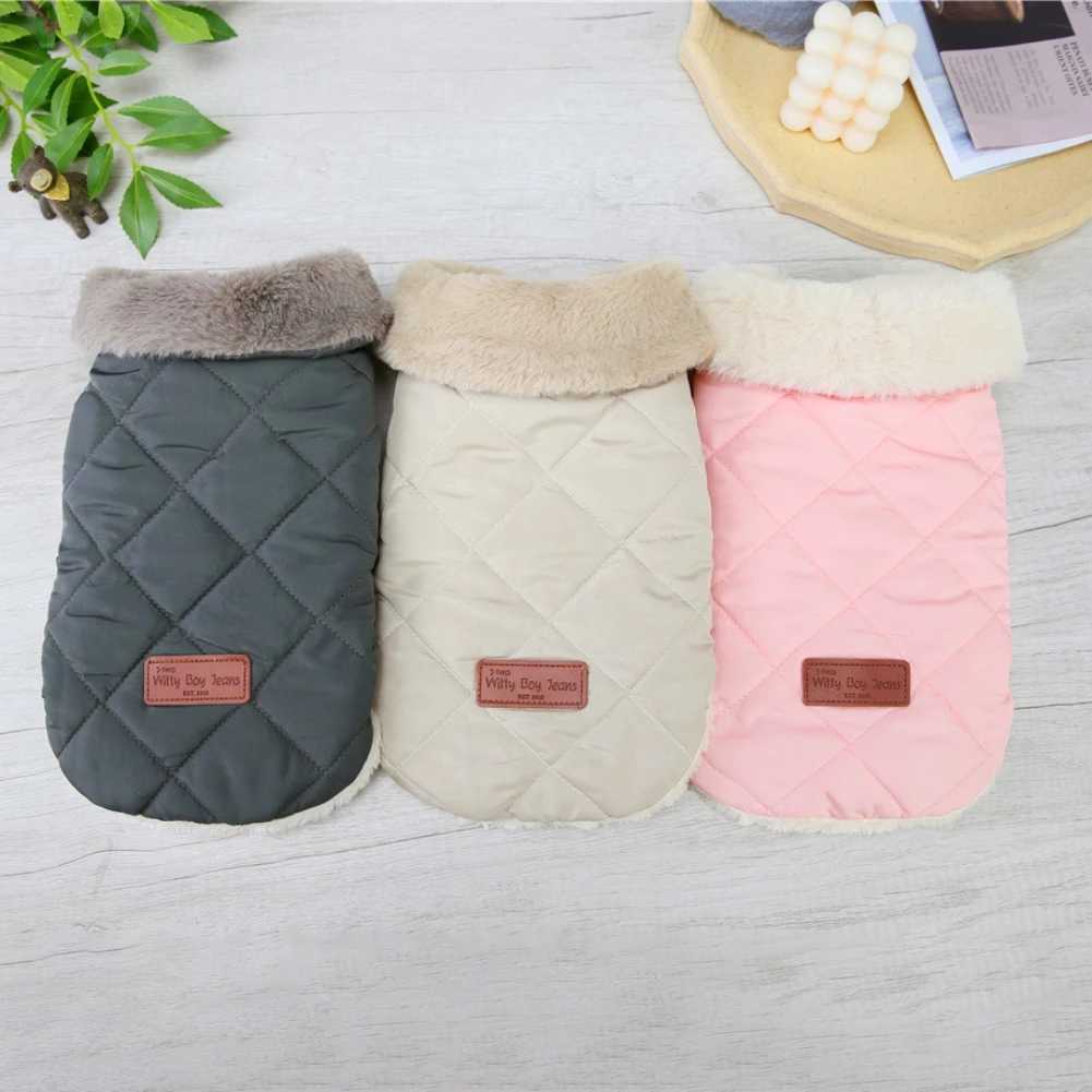 Warm Dog Cat Clothes Winter Fur Collar Small Dogs Puppy Coat Thick Cotton Pet Jacket Outfits Clothes for Small Dog Pug ChihuahuaXJ241125