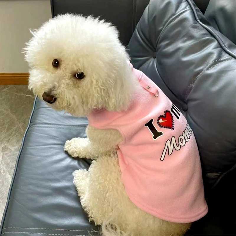Fleece Warm Dog Sweatshirt Letters Printed Pet Coat Puppy Dogs Shirt Jacket French Bulldog Pullover Autumn Winter Dog ClothingXJ241125