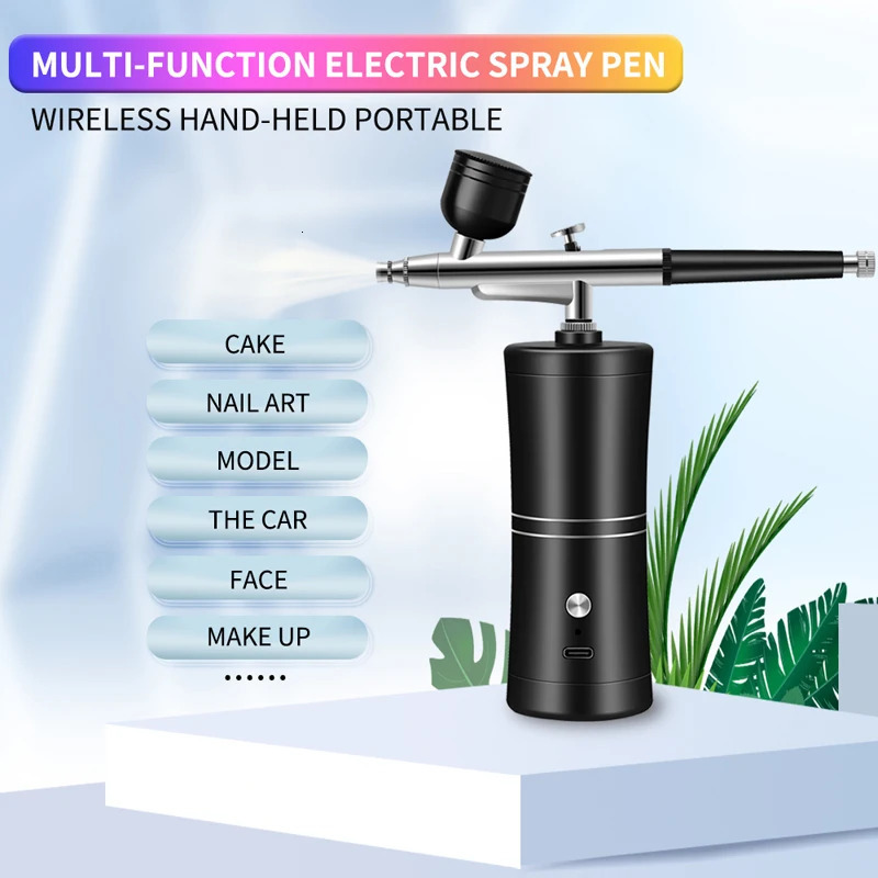 Portable Rechargeable Wireless Airbrush With Compressor Single Action Spray Gun For Face Beauty Nail Art Tattoo Craft Cake y241121