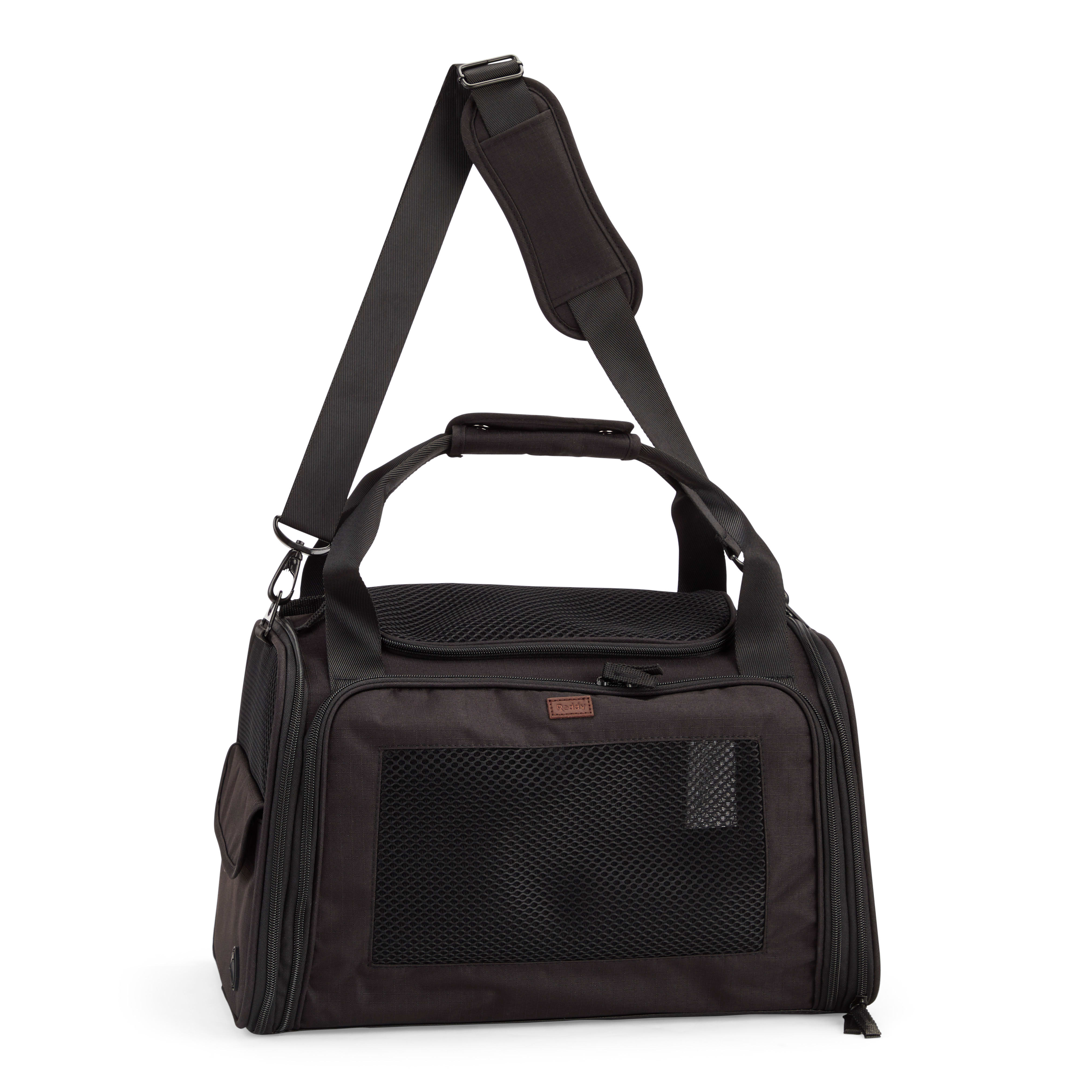 Reddy Black Fold-Out Pet Carrier, Small