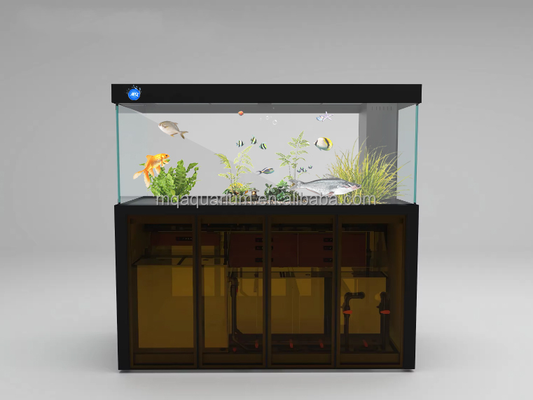 Aquarium living room glass ultra white tank large, medium and small professional bottom filter aquarium fish tank