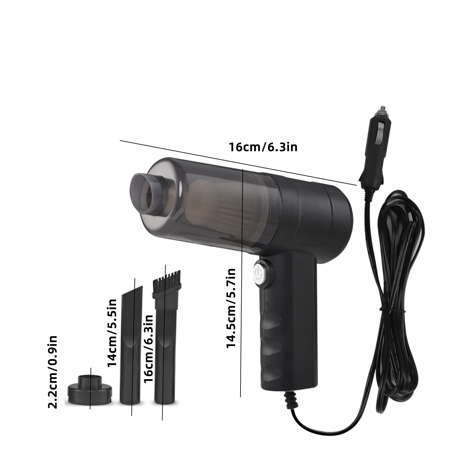 Compact Car Detailing Solution: Long-Lasting Handheld Vacuum with Pre-Installed Strainer for Vehicular Use