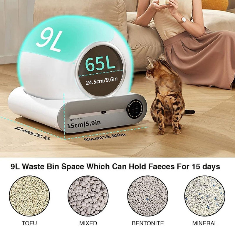Smart Cat Litter Box Wholesale Luxury Plastic Pet semi Enclosed Large Self Cleaning Automatic Cat Toilet