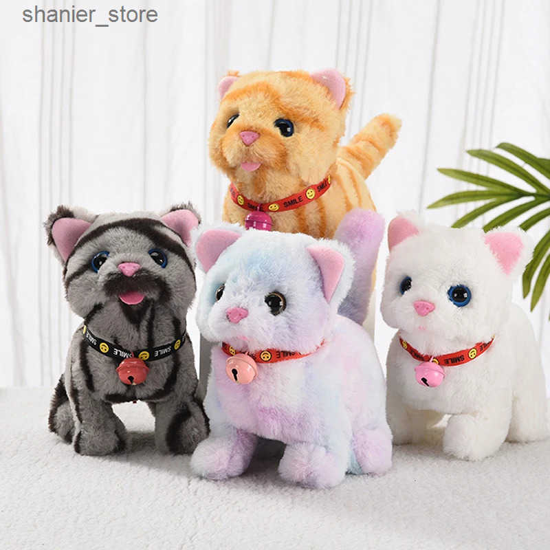 Cat Interactive Electronic Toys Cute electronic plush cat toy that can walk meow swing its tail fill cat dolls childrens interactive toys birthday gif
