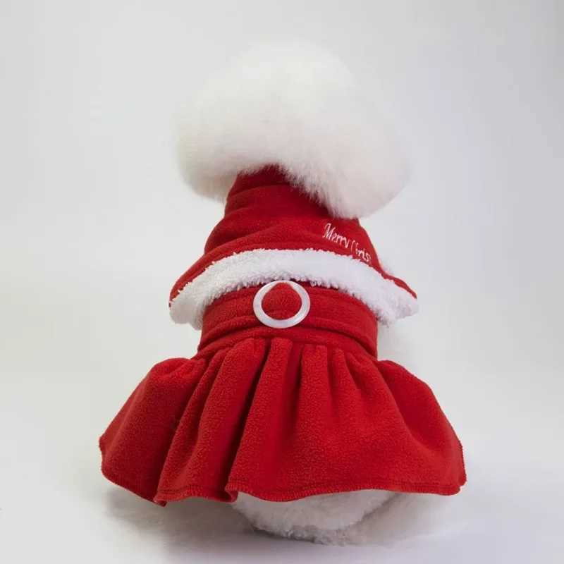 Christmas Pet Dog Winter Warm Dog Dresses For Small Dogs Dog Jumpsuits Dress Couple Chihuahua Yorkshire New Year Jacket ApparelsXJ241125