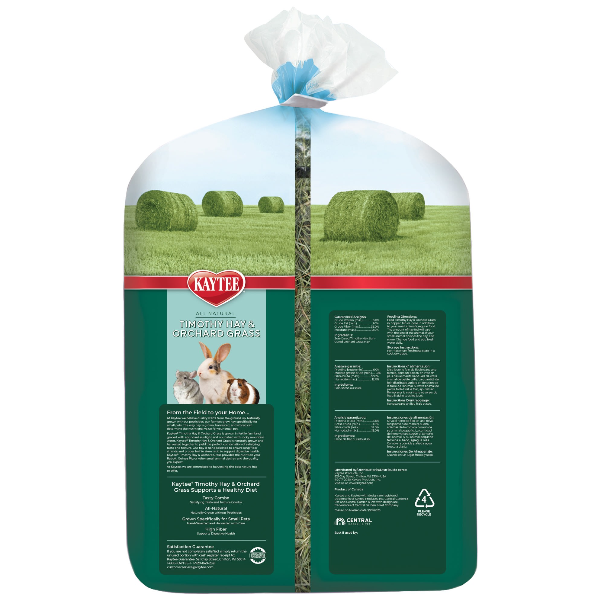 Kaytee Timothy Hay & Orchard Grass for Small Animals, 48 oz.