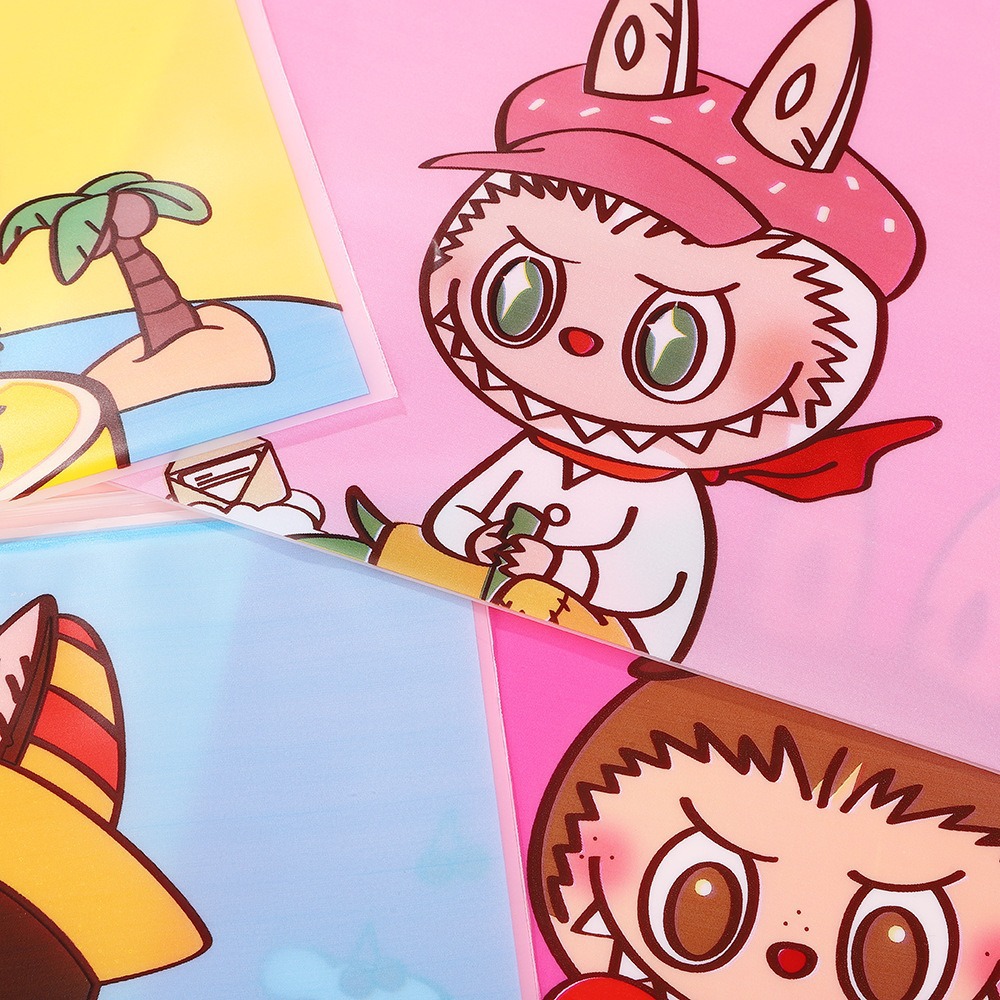 Creative cartoon character zipper bag cute small accessories hair clip hair accessories storage bag frosted plastic self sealing bag wholesale