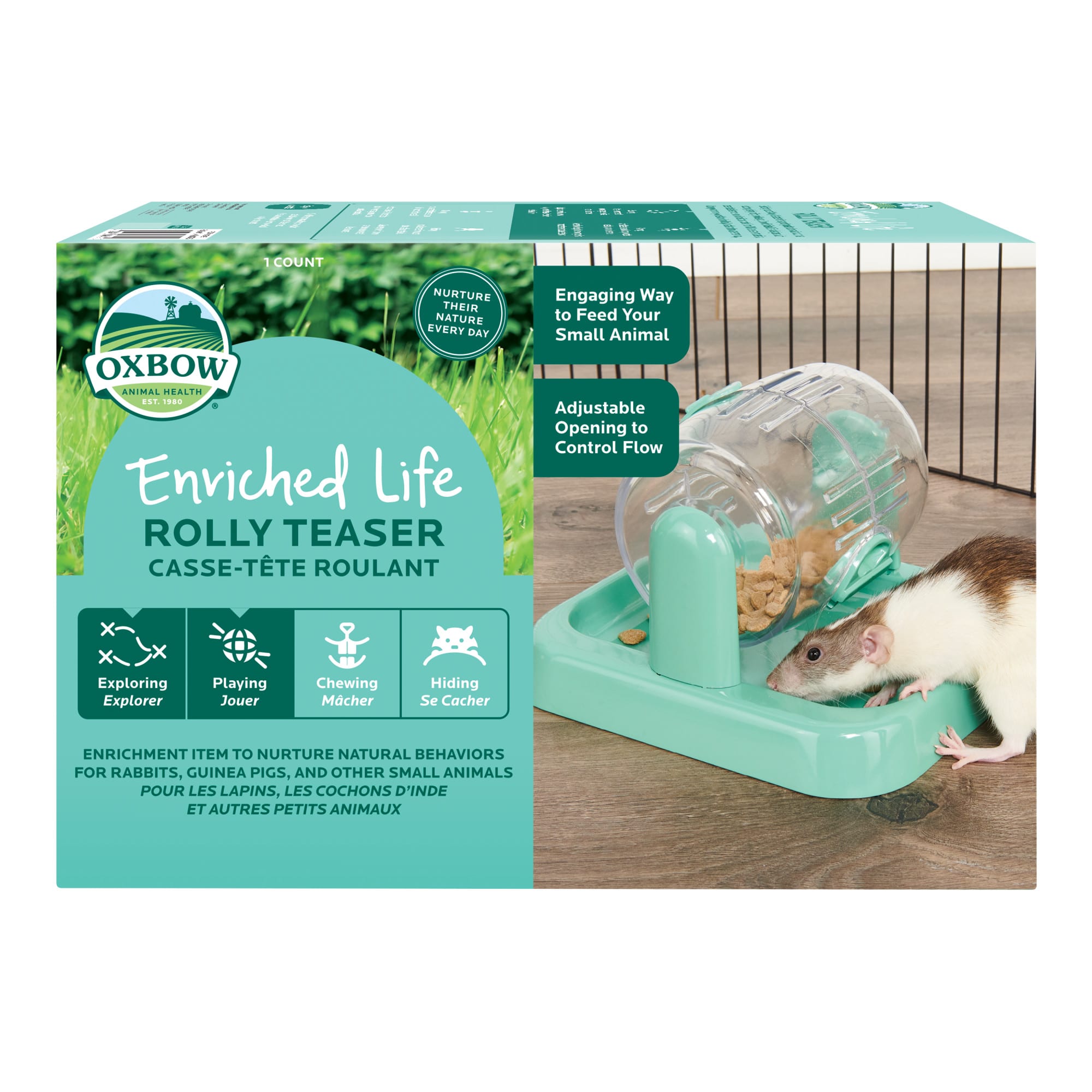 Oxbow Enriched Life Rolly Teaser Food & Treat Dispenser for Guinea Pig, Medium