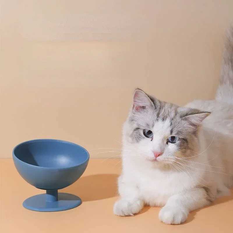 Cat Bowl Tilt Design High Foot Anti-overturning Neck Protection Food-Grade Feeding Dish Large Capacity Small Dog Food FeederXJ241125