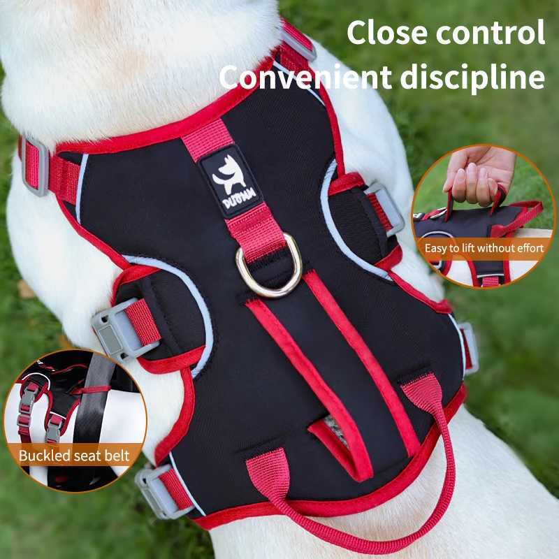 Adjustable dog harness suitable for small large dog vest reflective small dog chest strap French bulldog Husky outdoor walking lead strap X250326