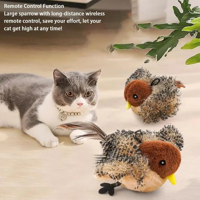 Flappy Bird Cat Toy Rechargeable Pet Cat Interactive Plush Toy Flapping Bird Toy Stimulate Hunting Instincts Remote Control USB 241125