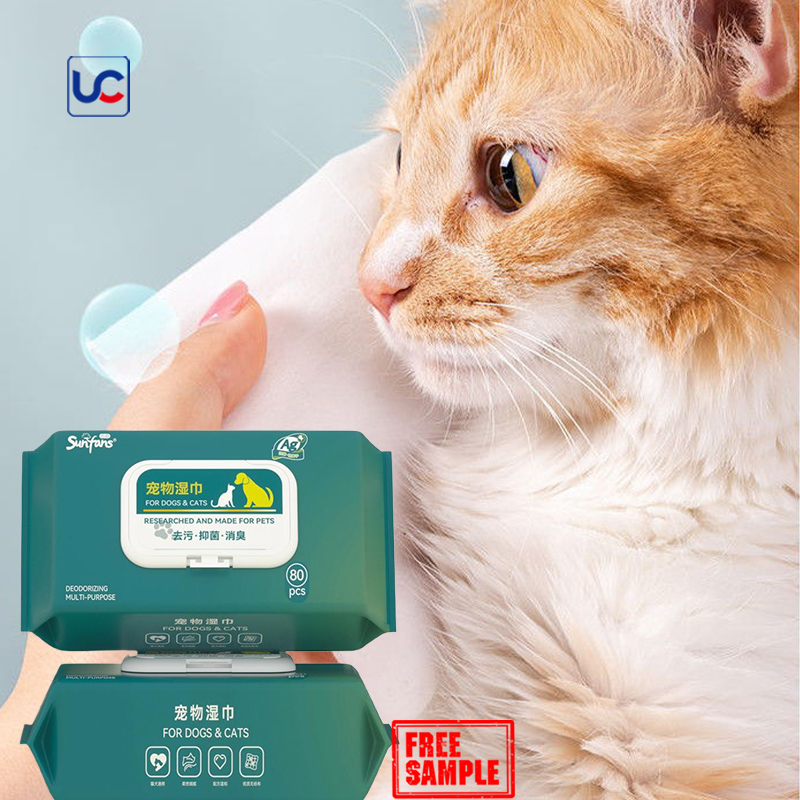 Cheap Price Pet Dog Wet Grooming Wipes 80pcs Pet Wipes Pet Products Cleaning Non-woven Private Label OEM ODM Accept