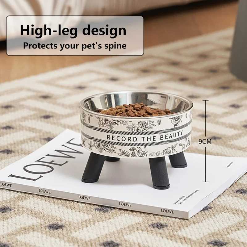 Stainless Steel Pet Tall Bowls Removable Design for Cat Puppy Small DogXJ241125