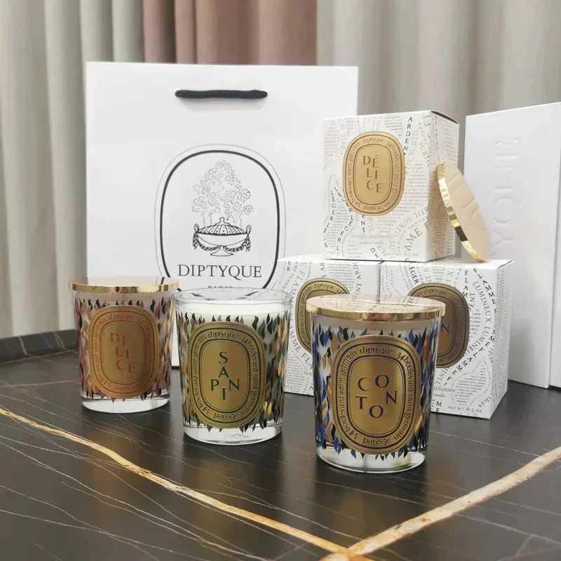 Scented Candle Diptyques Aromatherapy Candles Natural Plant Fragrance High end Niche Candle Set Room Decoration Romantic Expensive Unique Gifts T24112