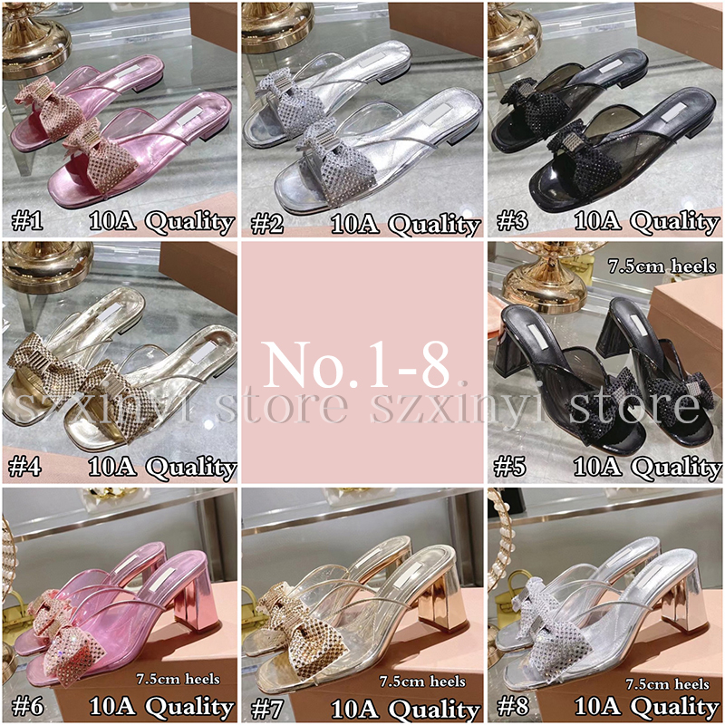 10A Top Quality Women's Fashion Leather Sandals Bling Shiny Slipppers Slides Gifts for Women
