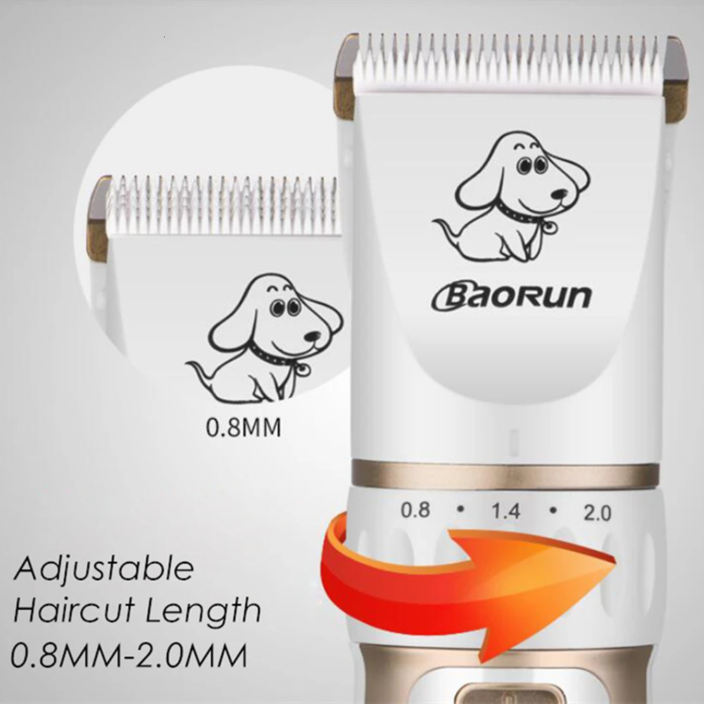 BaoRun P2 P3 Professional Pet Cat Dog Hair Trimmer Rechargeable Animal Grooming Clipper Shaver Dog Hair Cutting Machine Comb Kit 241125