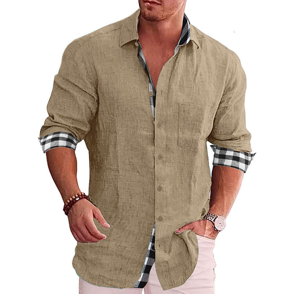 Men's Shirt Long Sleeved Autumn European American Casual Cotton And En Clothing
