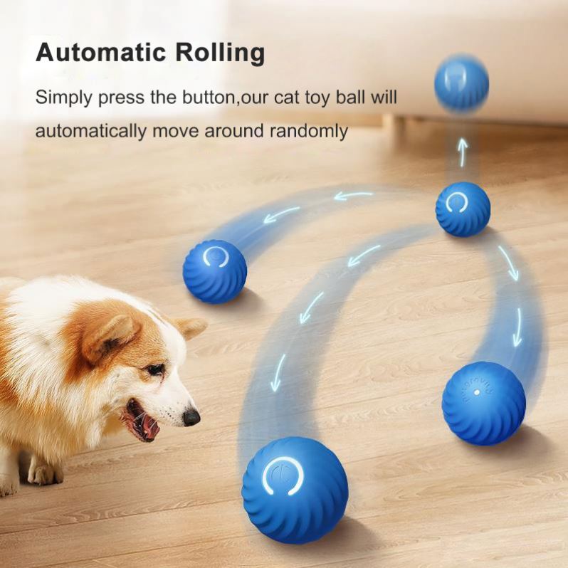 Automatic Rolling Cat Ball Toy Smart Kitten Electric Toy Self Moving Dog Training Pet Kitten Interactive Toy for Indoor Playing