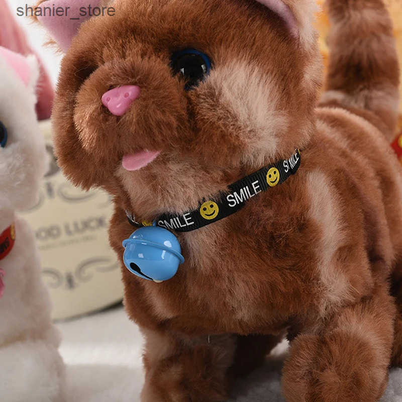 Cat Interactive Electronic Toys Cute electronic plush cat toy that can walk meow swing its tail fill cat dolls childrens interactive toys birthday gif