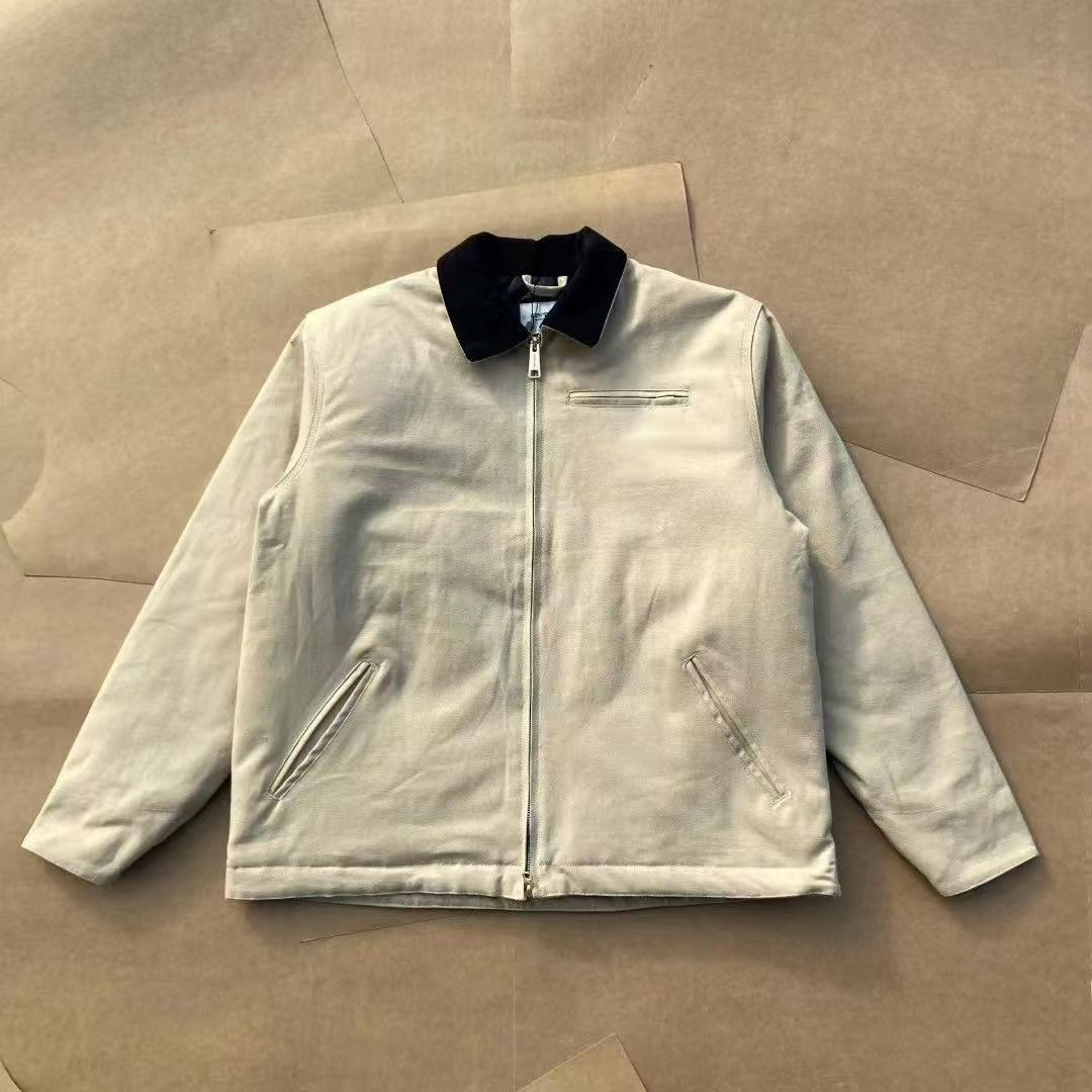 jacket designer jacket mens jackets classic vintage style canvas jacket zip jacket Heavy industry washed work jacket