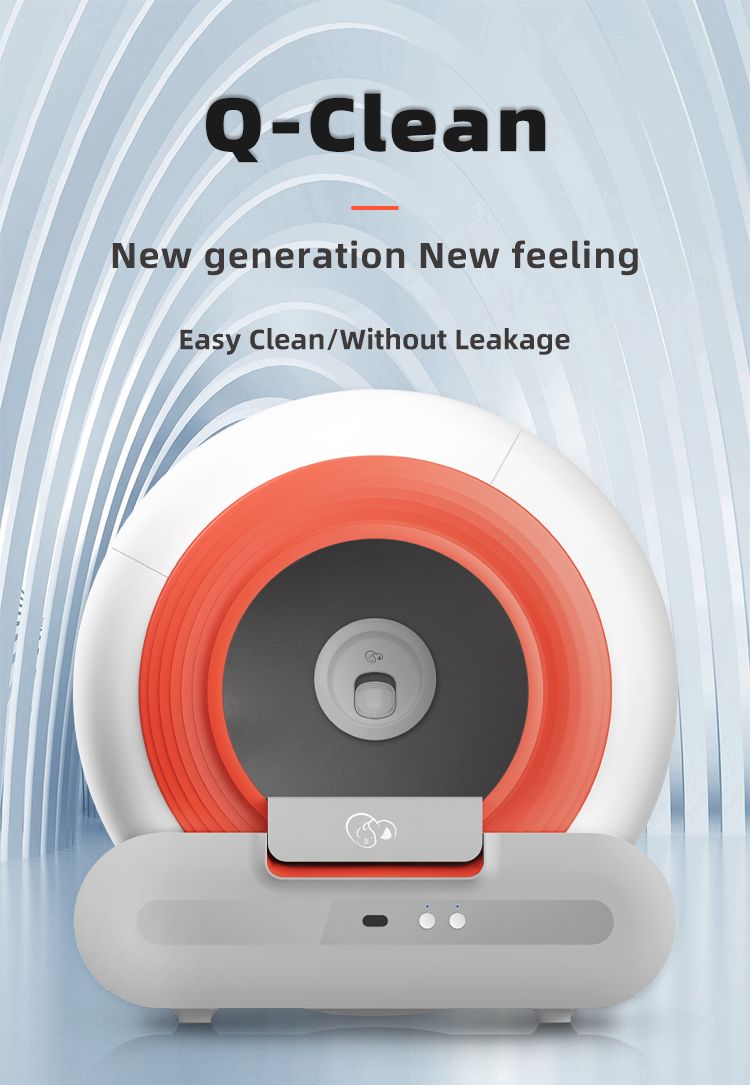 Q-Clean Wi-Fi App Controlled Smart Automatic Cat Litter Box ABS Plastic with Accessories for Small Animals
