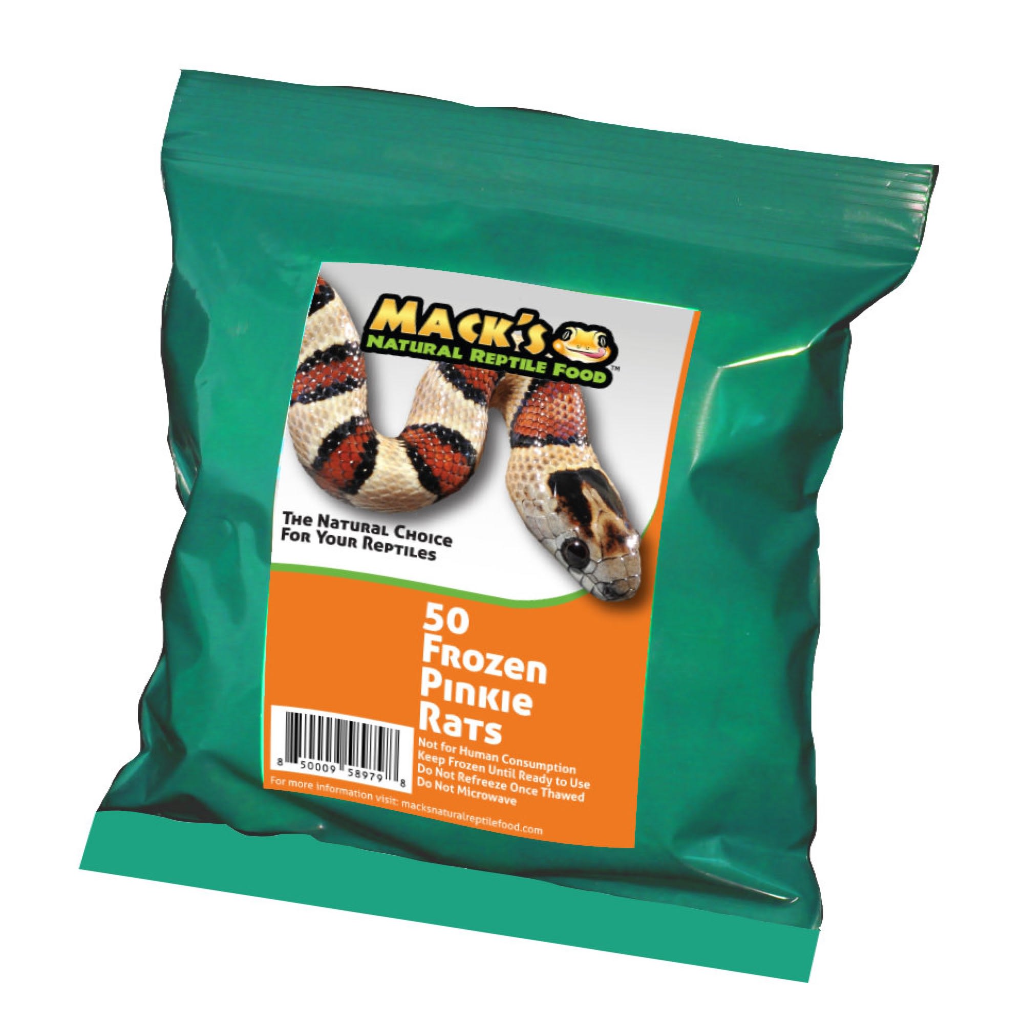 Mack's Natural Reptile Food Frozen Pinkie Rat - 50ct