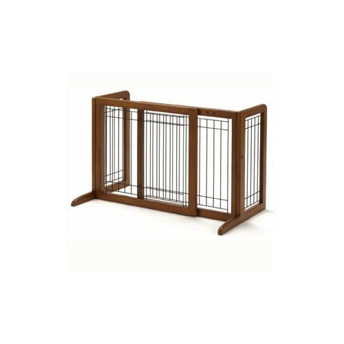 Richell Freestanding Step-Over Pet Gate, 26.4"-40.2"L X 17.7"W X 20.1"H