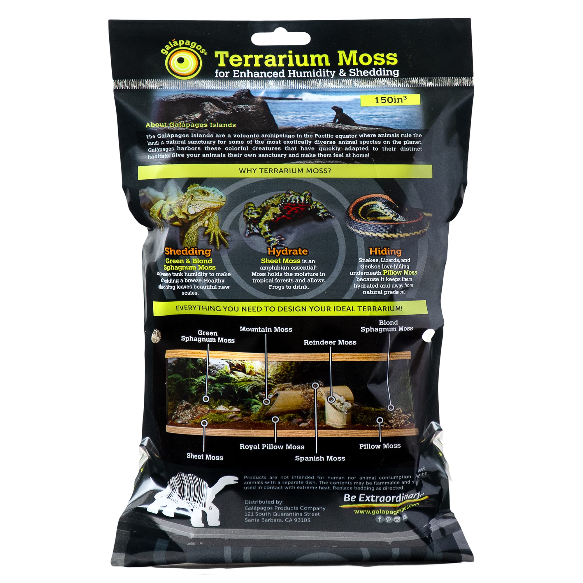 Galapagos Terrarium Sphagnum Moss Golden, 150 Cubic Inch