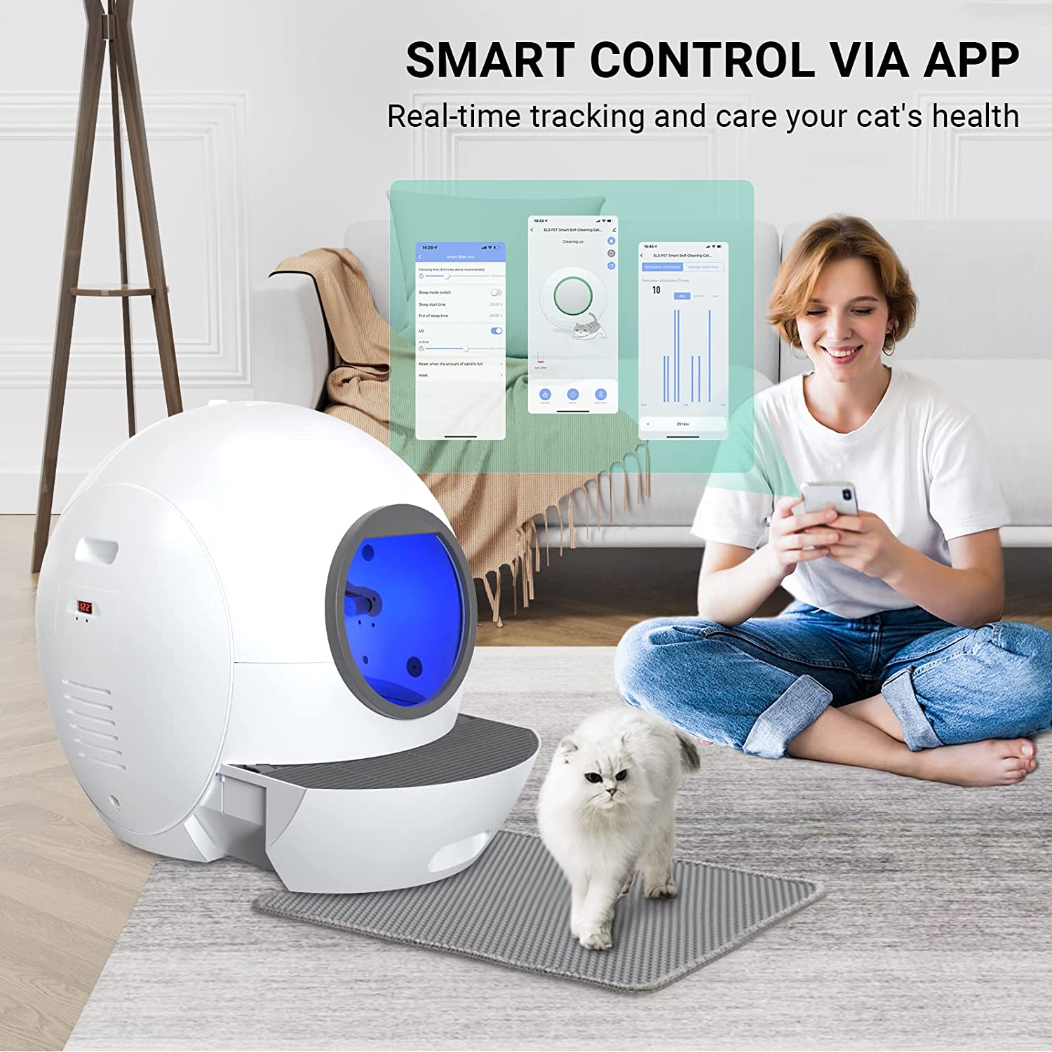 Pet Product Supplier Luxury Fully Enclosed Self Clean Wifi Automatic Smart Cat Litter Toilet Box