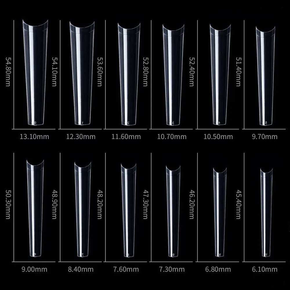 60 pieces of XXXL square without C-curve/ballet dancer/coffin nail tip transparent/natural ultra long traceable full coverage nail art fake nailsW2411