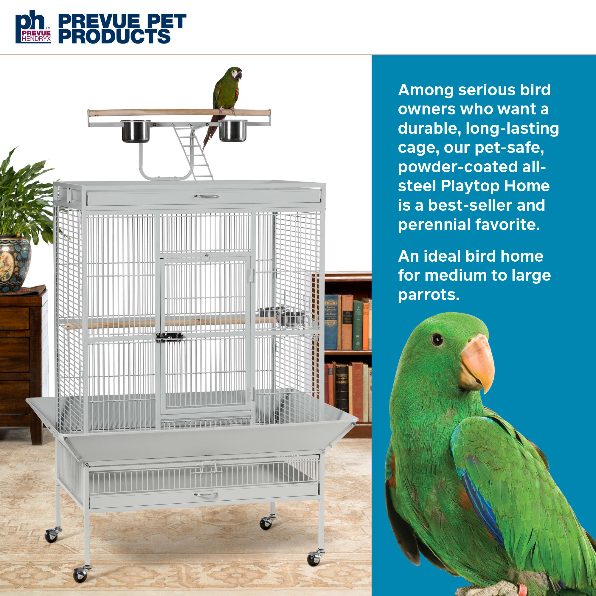 Prevue Pet Products Signature Select Series Wrought Iron Bird Cage in Pewter