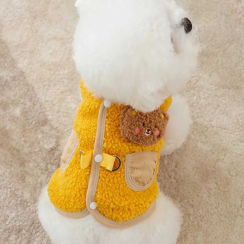 Winter Dog Coat Thin Fleece Dog Vest Jacket Cute Bear Dog Costume 2024 Dog Warm Clothes Chihuahua Yorkshire Puppy Pet ClothingXJ241125