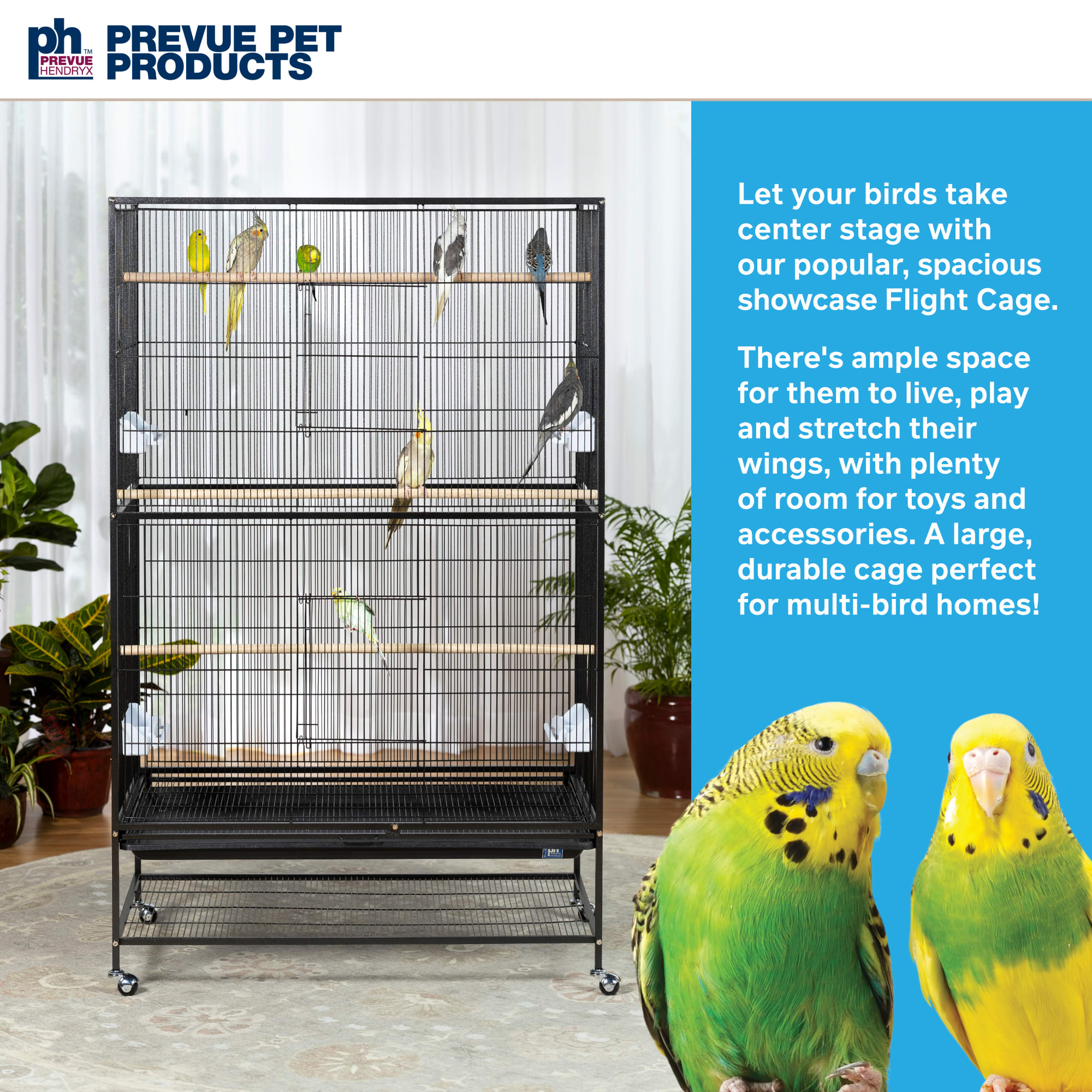 Prevue Pet Products Extra Large Wrought Iron Flight Cage Black Hammertone F050