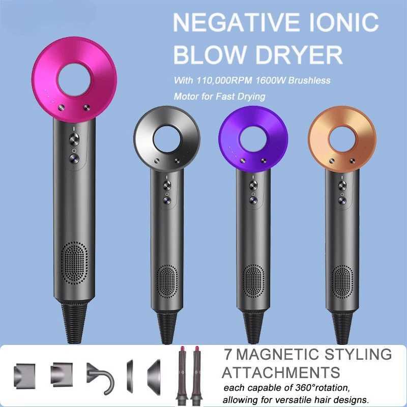 Professional hair dryer hair care styling home salon constant temperature and fast drying negative ion electric bladeless hair dryer W241125