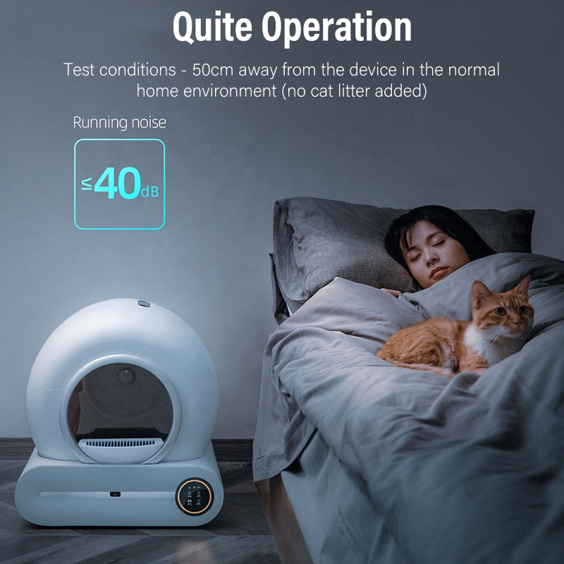 Fashion Design Low Noise App Wifi Touch Control Intelligent Electric Self Cleaning Smart Automatic Cat Litter Box Cleaner