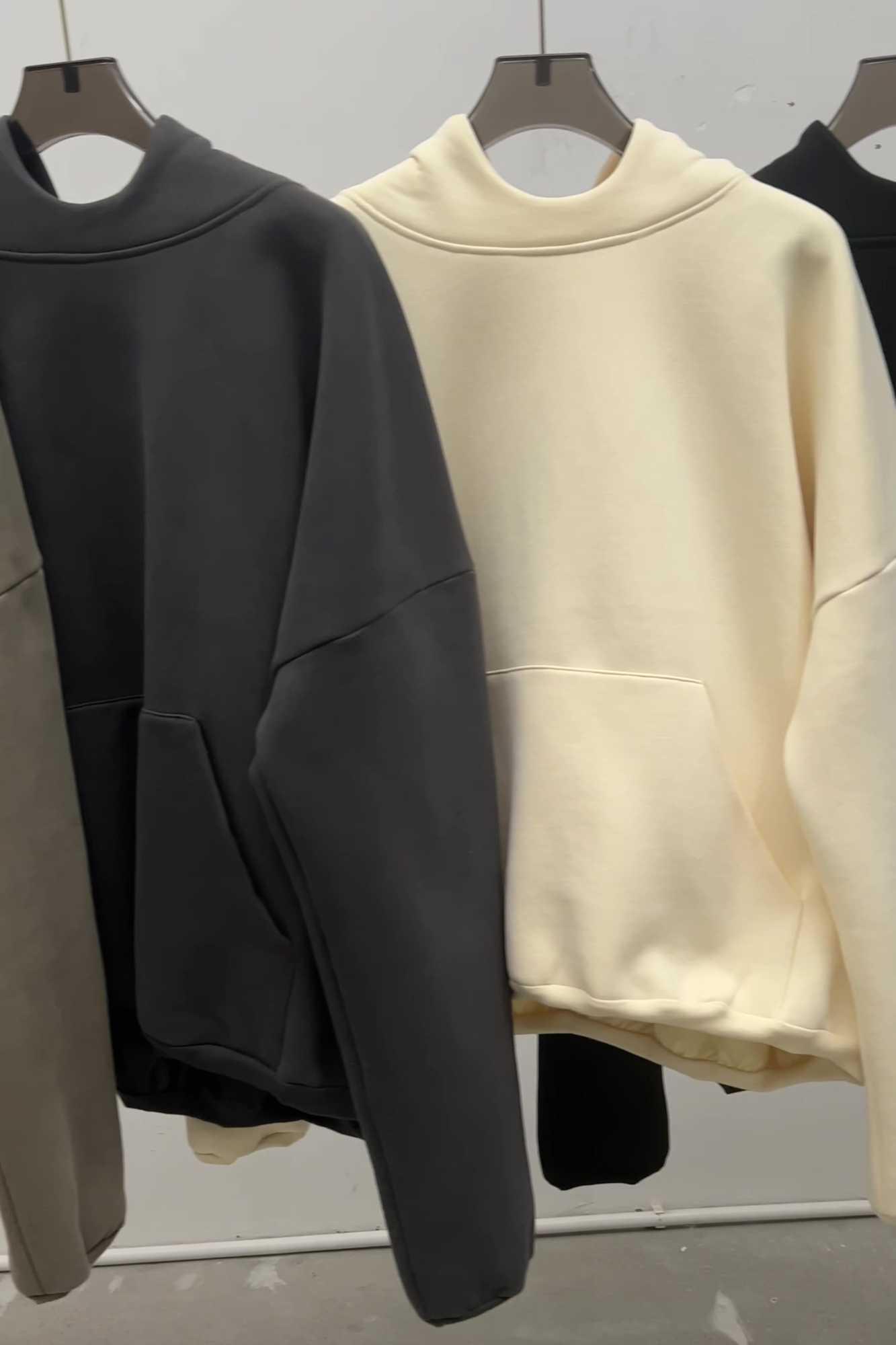 Mens solid color double-layer oversized zipper cotton retro high-quality hoodie 2024 spring/summer new casual streetwear W240921