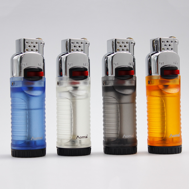 Multicolor Transparent Fixed Fire Unique Lighters Creative Personalized Fashionable Grinding Wheel No Gas Lighter Wholesale W260202