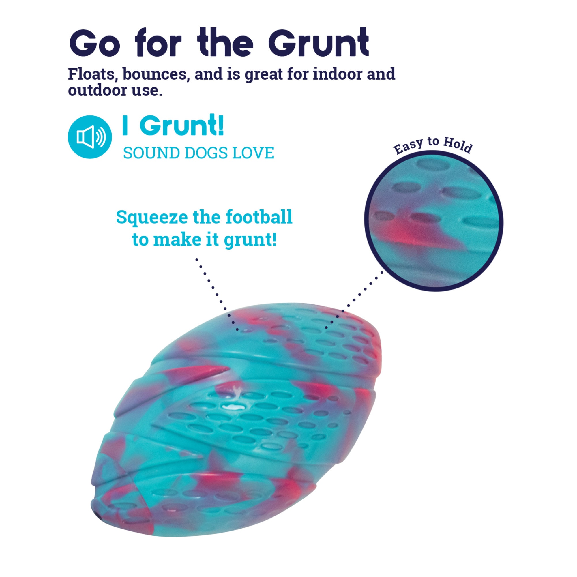 Petstages Fetching, Throwing Fun Grunt N' Punt Football Dog Toy, Small