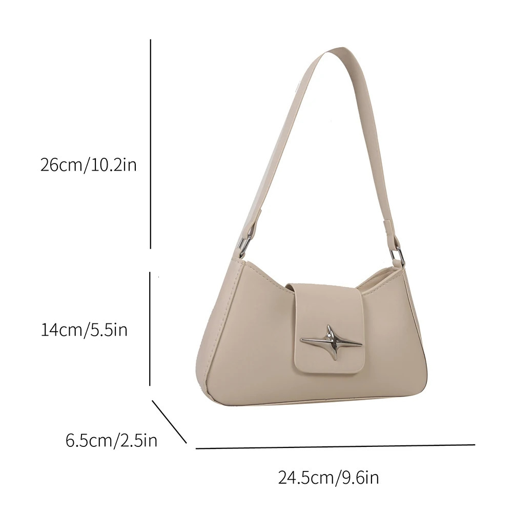 Y2K PU Leather Women Shoulder Bag Handbag Fashion Female Underarm Bag Black Retro Ladies Armpit Purses 241125