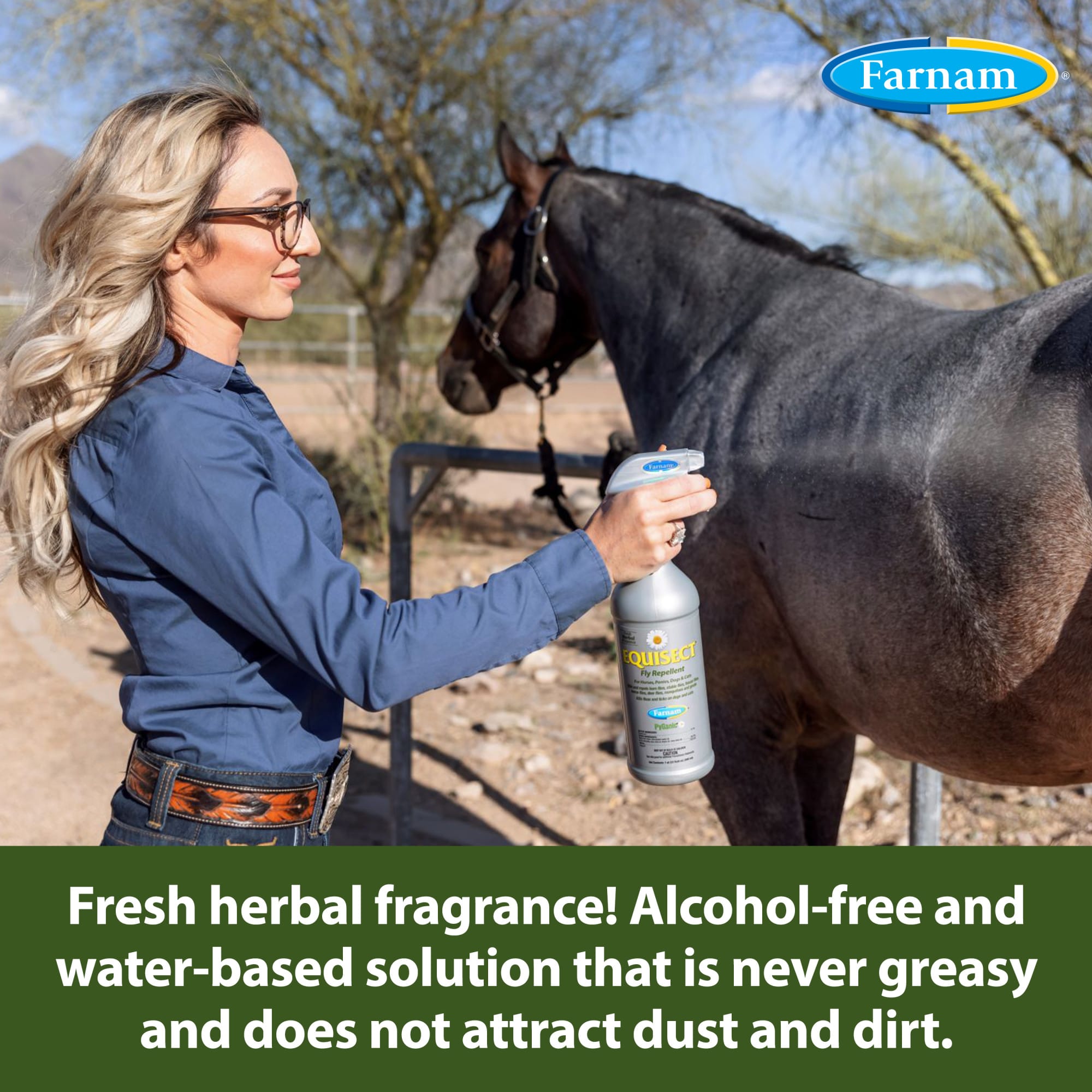 Farnam Equisect Botanical Fly Repellent for Horses, Dogs and Cats, 32 fl. oz.