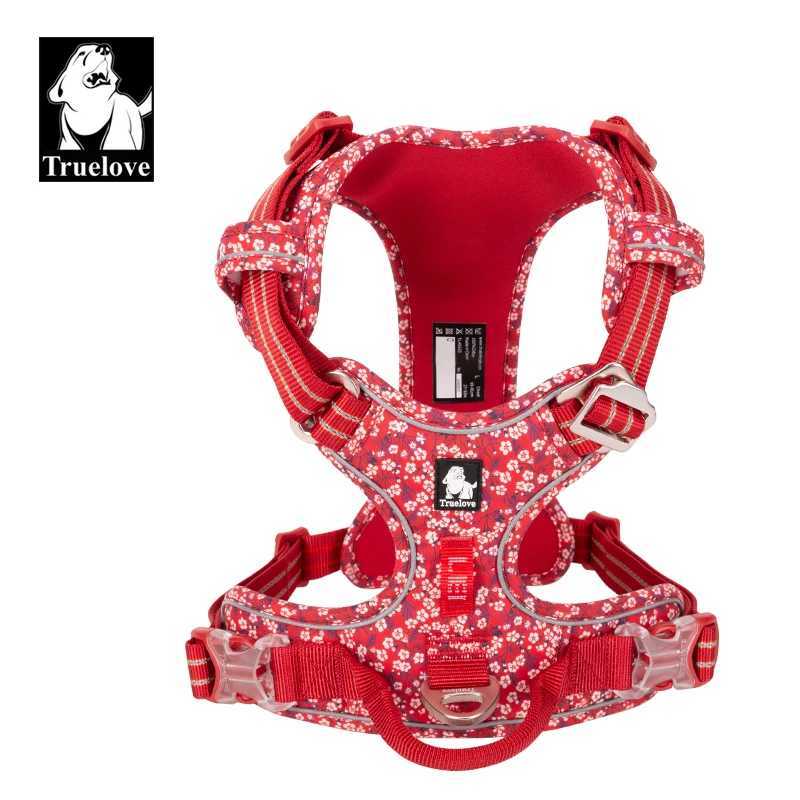 Truelove Pet Harness Flower Pullless Cotton Fabric Breathable Reflective Soft Cat Mini Walk Run TLH5655 X241125