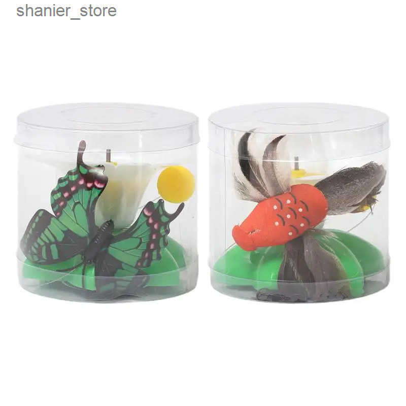 Cat Interactive Electronic Toys Automatic Electric Rotating Toy Colorful Butterfly Bird Animal Shape Plastic Fun Pet Dog Kitten Training L240910